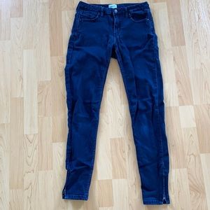 Silver icing ankle zip jeans